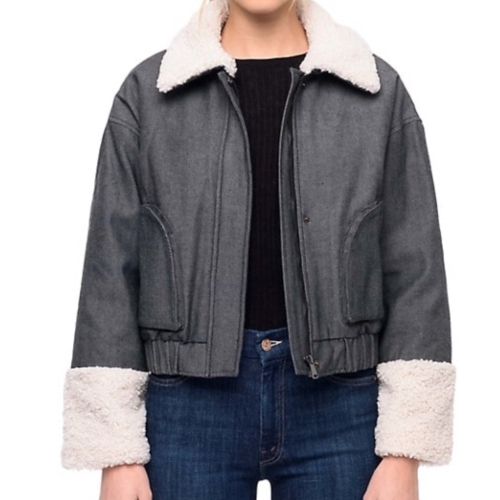John + Jenn Lane faux shearling bomber jacket